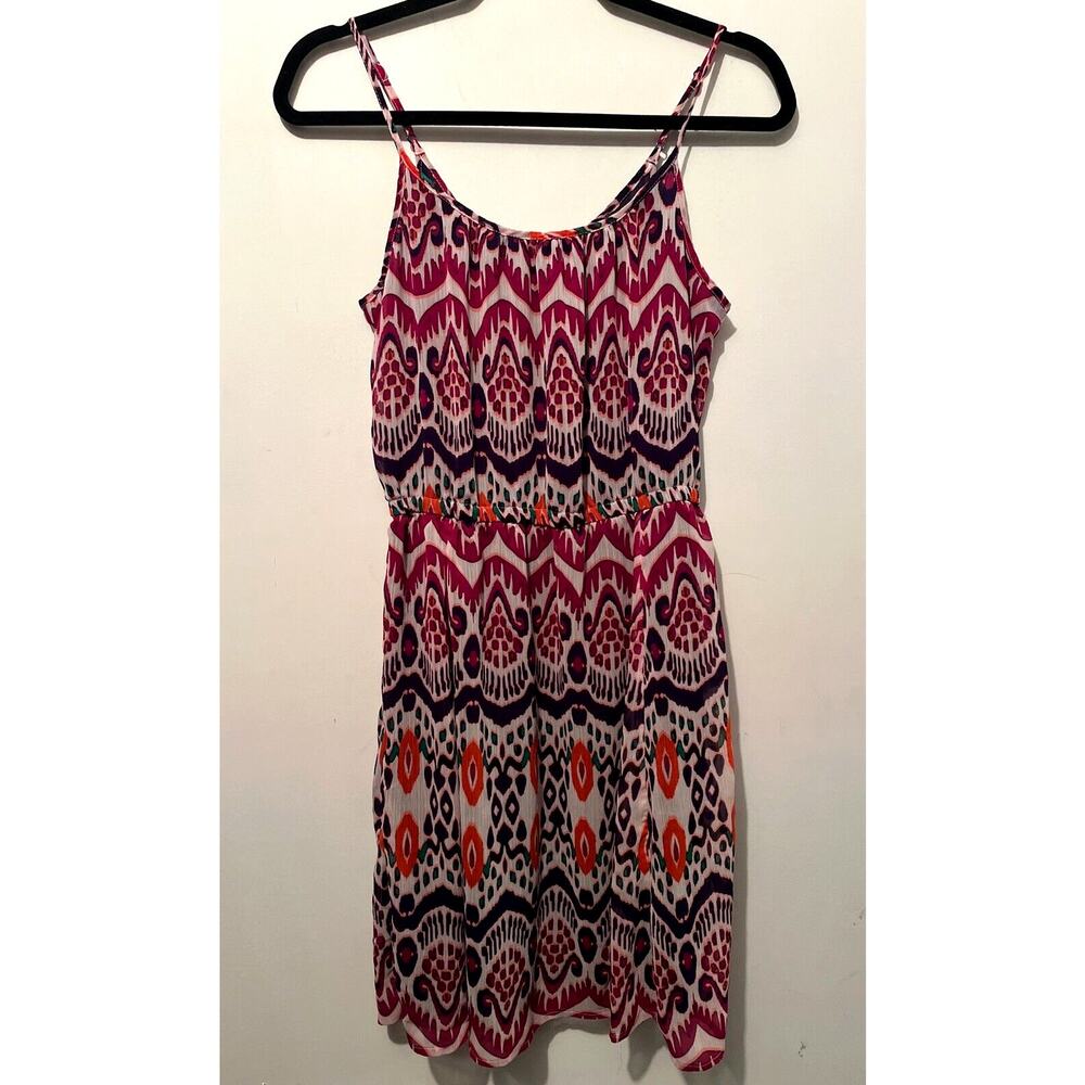 GAP Retro Print Lined Gathered Waist Sun Dress Size M